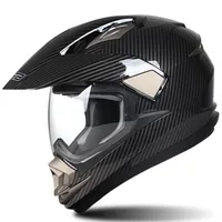 Carbon Fiber Motorcycle Helmet Men Motocross Full Face Moto Crossl Off-road Casco ECE Approved Helmets