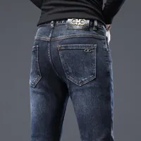 Heren jeans herfstbroek katoen rechte elastische Italië Ferraga merk zakelijke broek klassieke winter denim man