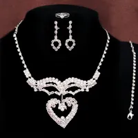 Collane di cristallo austriaco del cristallo austriaco placcato argento 18 carati + set di gioielli di fascino della sposa del bastone dell'orecchino per il matrimonio nuziale