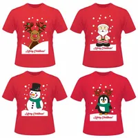 크리스마스 재미 짧은 T 셔츠 산타 클로스 엘크 펭귄 여름 짧은 소매 인쇄는 티 셔츠 LJJO3637 탑