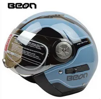 Authentische BEON Fashion Security Doppellinse Vintage Retrostil Halbgesicht Motorrad Helm ABS Halten Warme Motorrad Helm B216 Größe M L XL