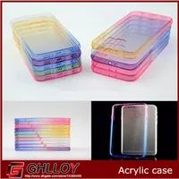 Varm försäljning Genomskinlig hudskyddande telefonfall Gradient Acrylic Clear Back Cover för iPhone5 6 6Plus 300st upp