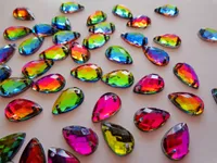 Großhandelsmehrfarbenkristall nähen auf flatback Steinwassertropfenform 8 * 13mm Rhinestones-Edelsteinsteine ​​strass 50pcs / lot
