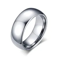 Anillo simple de plata de la venda de boda del oro de tungsteno de 8m m anillos libres de la promesa