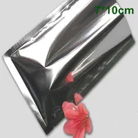 7*10cm (2.8*3.9&quot;) 200Pcs/Lot Open Top Silver Aluminium Foil Plastic Packing Bag Vacuum Pouches Heat Seal Bag Food Storage Package Pack Bags