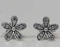 100% di alta qualità 925 orecchini in argento sterling margherita con Clear Cz adatto orecchini gioielli europei Pandora