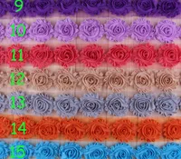15 kolorów Wybierz 2.5 "Szyfonowy kwiat wykończenia Chic Shabby Flower Trim Słyszczące rozety dla dzieci Akcesoria do włosów dla dzieci