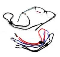 Justerbar glasögonhållare nylonkabel glasögon glasögon neck sportband sträng svart / röd / blå / brun 48pcs / lot gratis frakt