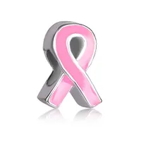 Europäischen stil farbe emailliert band brustkrebs bewusstsein medizinische metallkorn säuglingsglücksbringer passt pandora charm armband