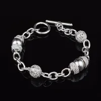 LIVRAISON GRATUITE avec numéro de suivi Numéro Top Sale 925 Bracelet en argent Silver Bead Bracelet Silver Bijoux 10pcs / Lot 1533