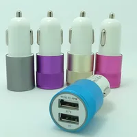 New Metal Alloy Shell 2.4A 1A 2-port Dual USB Universal Car Charger for Samsung