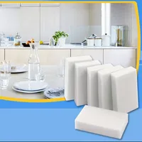 500 pcs/lot White Magic Melamine Sponge 100*60*20mm Cleaning Eraser Multi-functional Sponge Without Packing Bag Household Cleaning Tools