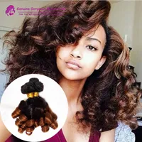 3 PCS LOT BRÉSILIEN EMBRE HUMAN HUMANCHES EXTENDUES DE CHEVEUX FUNMI 1B / 30 # OMBRE Brésilien Aunty Funmi Curly Hair Tissin 3PCS
