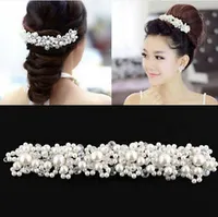 Best Selling Bridal Headpieces Handmade Faux Pearl CrownsTiaras Wedding Jewelry Hair Fasce Accessori all'ingrosso Donna Headwear