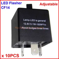 10 unids CF14-KT LED Flasher Color Ajustable 3 Pin Electronic Relay Module Fix Fix Auto LED Gurn Sign Sign Error Flashing Blinker 12V 0.02A a 20A
