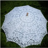 Lace Bridal Parasols White Ivory Wedding Umbrella New Sun Umbrella Photography props 82cm Diameter 68CM length Beautiful Bridal Accessories