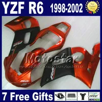 Nadwozie dla Yamaha YZF600 98-02 Matowy Czarny Czerwony Zestaw Owszystego YZFR6 YZF-R6 1998 1999 2000 2001 2002 WŁAŚCICZENIA SET YZF600 VB91