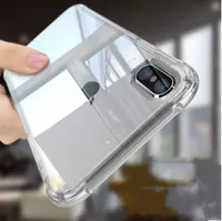 Şeffaf Kristal Temizle Anti Şok TPU kılıf iphone X 8 10 7 6 6 S Artı 5 S SE Galaxy S8 Artı not 8 Yumuşak TPU Kauçuk Koruyucu Kapak