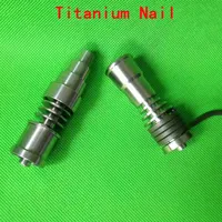 Partihandel Universal GR2 Titan Nail Man och Kvinna 16 / 20mm 2In1 / 4IN1 / 6In1 Domeless Titanium Nail Ti Spik för vax DAB Glass Bongs