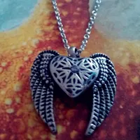 Lily Cremation Jewelry Eagle Feather Wings Heart Ash Memorial Hanger Rvs Keepsake Urn Ketting met tas en ketting