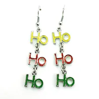 Los nuevos encantos pendientes de plata plateados cuelgan la letra de tres colores Los pendientes HOHO para las mujeres de joyería Decoración de Navidad