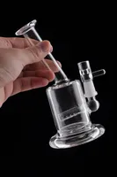 5,5 "Mini Bubbler Glass Ash Catcher Inline Percolator Tubos de água Rig Rig Bong Melhor Qualidade 10.0mm Junta Frete Grátis