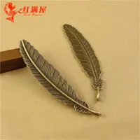 106*22MM Feather Jewelry Charms pendant for necklace and bracelet antique Bronze sp213