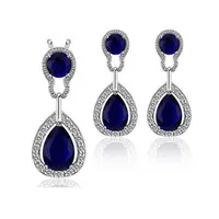 Austria Crystal Circle Necklace Aretes Sets Full Diamond Jewelry set para mujeres conjuntos de joyas de dama de honor 8161