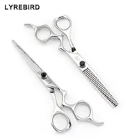 Lyrebird High Class Hair Scissors 6 Inch Japan Kappers Schaar Professionele Haarschaar Hoge Kwaliteit Zwarte Steen