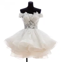 2019 New Lovely Short Homecoming Dresses Sweetheart Flowers Organza Graduation Dresse Party Prom Formal Gown WD179