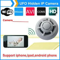 Spy Camera Detector Smoke UFO HD WiFi IP Câmera Escondida DVR Gravador de Vídeo P2P para o telefone iPhone ipad Android