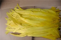 Free shipping 100 pcs/lot 12-14inch bright yellow COQUE rooster TAIL Feather Loose for party decor costumes
