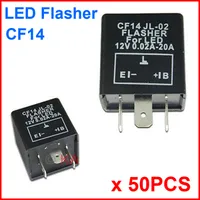 50PCS CF14 JL-02 LED Flasher 3 Pin Electronic Relay Module Fix Auto Motor LED SMD Turn Signal Light Error Flashing Blinker 12V 0.02A TO 20A