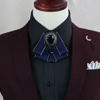 새로운 드레스 남자 칼라 보우 타이 빈티지 브 로치 리본 크리스탈 여자 빅 Bowknot 웨딩 셔츠 액세서리 패션 쥬얼리