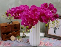 Silk simple tige fleur d'orchidée fleurs artificielles mini phalaenopsis papillon orchidées rose / crème / fuchsia / bleu / couleur vert