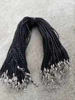 20&#039;&#039; 22&#039;&#039; 24&#039;&#039; 3mm Black PU Leather Braid Necklace Cords With Lobster Clasp For DIY Craft Jewelry