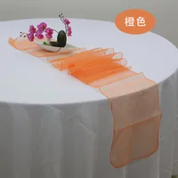 Tabla de la boda caliente Runner 100pcs Orange Table Runner 12 "x108" Organza tabla corredores Wedding Party suministro decoraciones muchas clases de color