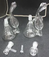 5 Sets / partij Mini Beaker Recycler Glas Bong Hand Geblazen Uniek Ontwerp Kleine Waterpijp 6 Inch Olier Rig Bubbler Sale Delicate uiterlijk