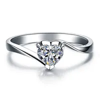 Argento sterling 100% 925 vendita calda 18 carati placcato oro 1 ct anelli di fidanzamento simulato diamante SONA, anello in argento sterling per le donne Anello