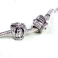 Crown Retro Alloy Charm Bead Fashion Women Jewelry Stunning Design European Style For DIY Bracelet Necklace PANZA002-20