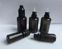 Black PET Empty Bottle 10ml 30ml Plastic Dropper Bottles with Long and Thin Tips Tamper Proof Caps E Liquid Needle Bottle DHL Shipping