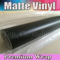 Matte Black Satin Vinyl Car Wrap Film With Air release Matt Black Vinyl For Vehicle Wrapping Covering like 3M 1.52x30m/Roll (5ftx98ft)