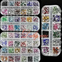 Partihandel-1800pcs / box Nail Rhinestones Mix Color Teardrop Nail Art Decoration Nail Rhinestones Deco Glitters Gems