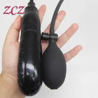100% Gerçek Fotoğraf Kadın Erkek Eşcinsel Şişme Penis Pompası için Daha Geniş Seks Ürünleri Penis Cock Cock Anal Seks Oyuncak Butt Plug Blow-Up SX540