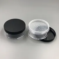 Clear 50g 50ml Plástico Pó Puff Buff Case Makeup Cosmetic Flowing Face Pó Blusher Caixa de Armazenamento com Tampas Sifter