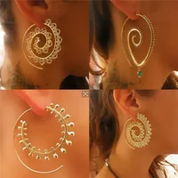 Nowa Moda 4 Style Kreatywny Hoop Biżuteria Przesadzone Whirlpool Gear Circle Kolczyki Spersonalizowane Kolczyki Spiralne Biżuteria Dla Kobiet