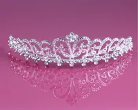 tiara di strass nozze capelli cappelli di fascinator gioielli strass diadema orecchino a buon mercato all'ingrosso ragazze sera prom accessori ht13