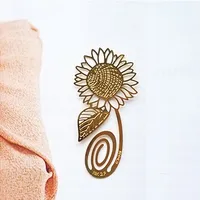 20pcs 18K Gold Plated Sunflower Bookmark Book card For Wedding Baby Shower Party Birthday Favor Gift Souvenirs Souvenir CS017