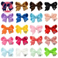 Kids Baby Ribbon Bows with Clip solid color bows clip baby hair bow boutique hair accessories girls hair clips Christmas alligator clip
