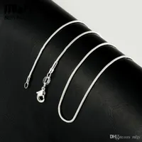 Generische Ketten 925 Silber Halskette Mode Schlangenkette Halskette Einfache Schmuck 1,2 mm Halsketten 16 18 20 22 24 26 28 Zoll